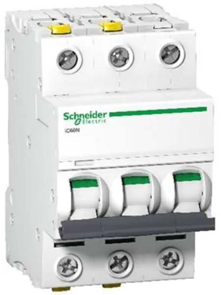 Schneider Electric Acti9 iC60N 3P 50A Doppelklemme C-Charakteristik 6/10kA 230V Breite 54mm