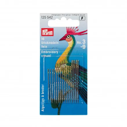 Prym Sticknadeln Stahl Silber Gr. 3-9 - 16 Stk